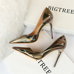 Fashion Reflective Side Hollow Sexy Nightclub High Heels