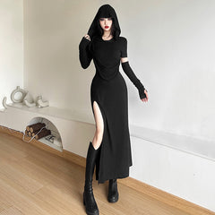 Sylcue Dune Waste Soil Wind Slim Looking Long Sleeves Dress