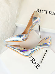 Fashion Reflective Side Hollow Sexy Nightclub High Heels