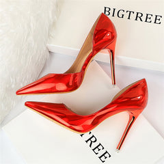 Fashion Reflective Side Hollow Sexy Nightclub High Heels