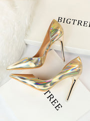 Fashion Reflective Side Hollow Sexy Nightclub High Heels