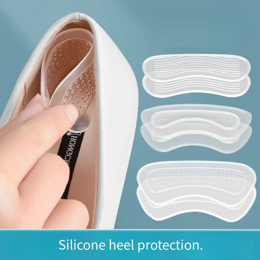 Quality Silicone Heel Protectors Womens Shoes Heel Cushion Foot Care Products Shoe Pads for High Heels Adjustable Size Insoles