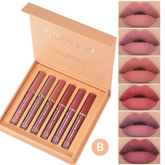 6pc Matte Liquid Lipstick Set, Long-Lasting Lip Stain, Non-Stick Cup, Nude Shades, Makeup Gift Box Set, Ideal Gifts For Women