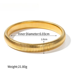 Stainless Steel Texture Flex Snake Chain Cuff Bracelet 18k Gold Plated Wide Bracelet Bangle Fashion Jewelry Women Gifts