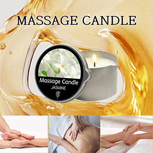 Massage Candle -Essential Oil- Six different scents , 1oz/2oz Melts into Warm Massage Oil - Sensual Massage Candle, Pour Spout