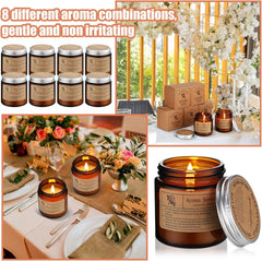 24 Pcs Candles for Home Scented Candle Gifts for Women Bulk 8 Long Lasting Aromatherapy Jar Candle Soy Wax Candle