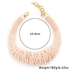 Fashion Exaggerated Individual Beads Necklace Women Girl Trendy Vintage Wedding Party Jewelry