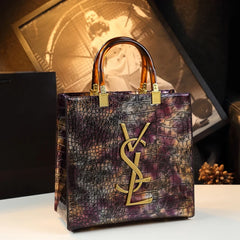 2025 New Arrival All-match Crocodile Pattern Atmospheric Middle-aged Women's Bag Large Capacity Portable Tote Bag